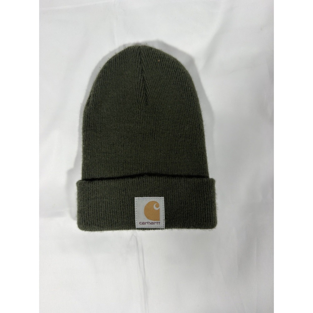 Carhartt Infant/Toddler Knit Beanie Hat Green Acrylic Logo Patch AH8905